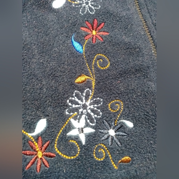 Retro Penningtons Navy Blue Shacket, Size 5X, Zipper Closure, Flower Emb… - Picture 11 of 13